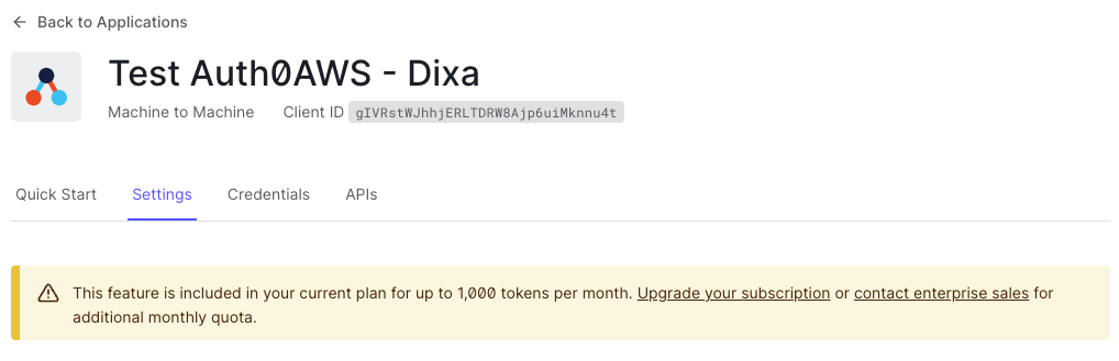AUTH0 - Token Quota